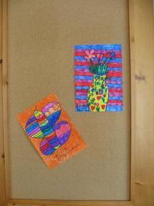 A 2.D osztály rajzaiból készült kiállítás (2018. júniusa)